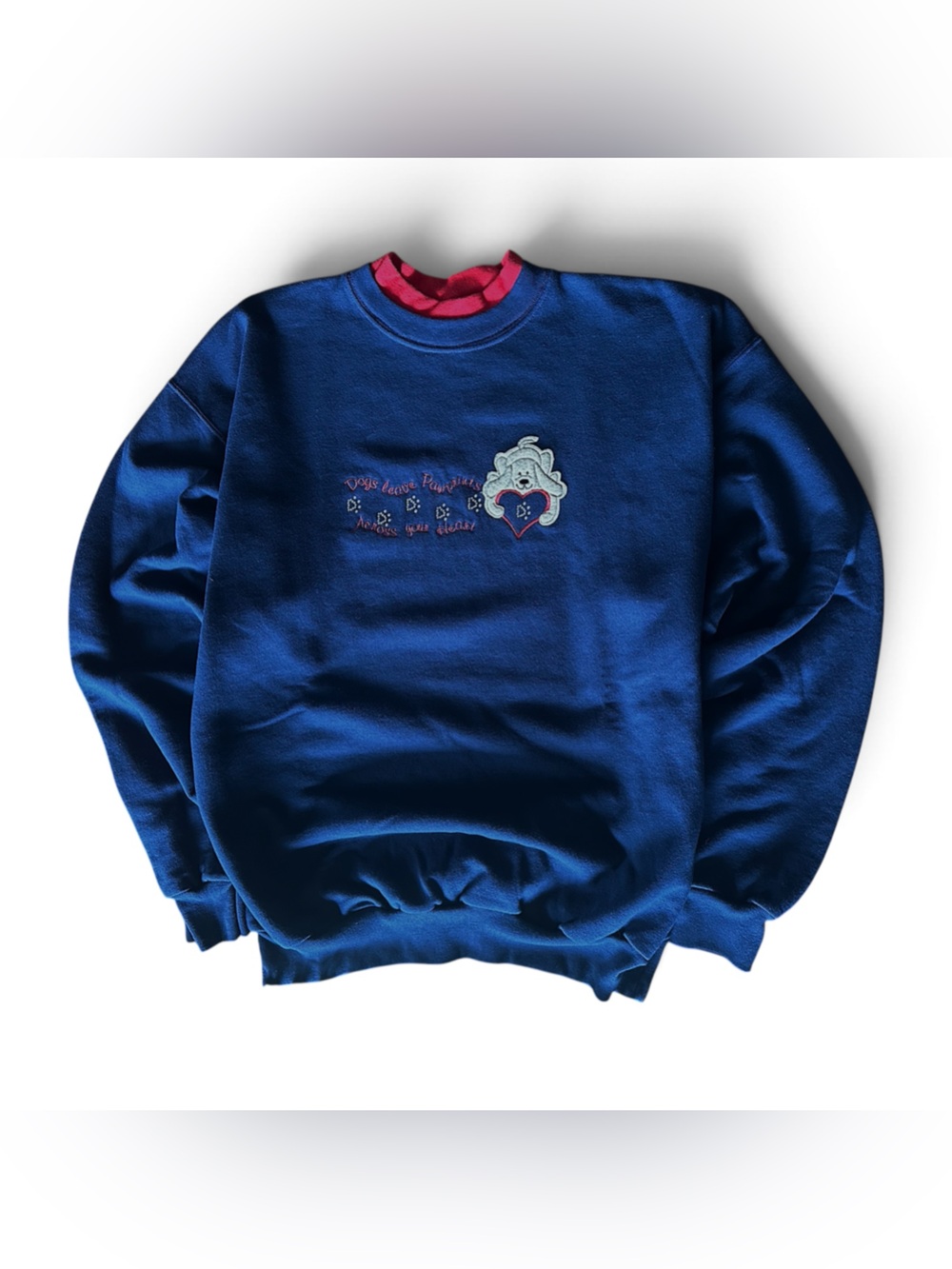 Vintage ‘Dogs leave paw prints across your heart’ Sweatshirt Sz Large
